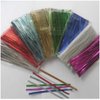 Weststone Brand - 800pcs 4" Metallic Twist Ties, red, blue, green, gold, silver, clear and pink