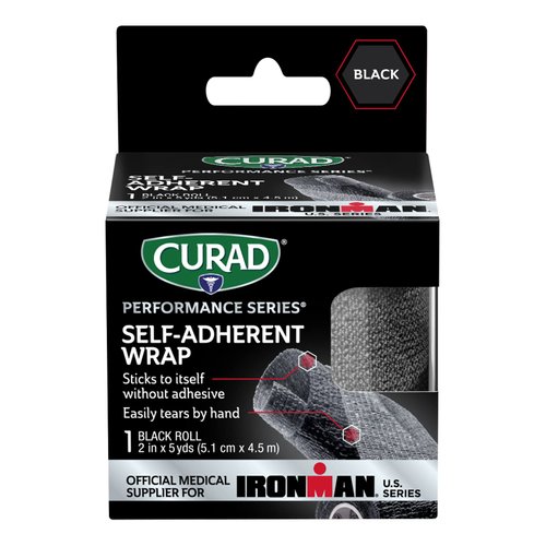 CURAD Performance Series Ironman Self-Adherent Wrap, Black, 2" x 5 yds
