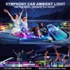 Acrylic Interior Car LED Strip Light with Wireless APP, RGB 6 in 1 with 175 inches 593 LEDs Fiber Optic Ambient Lighting Kits, 16 Million Colors Sound Active Function Car Neon Lights