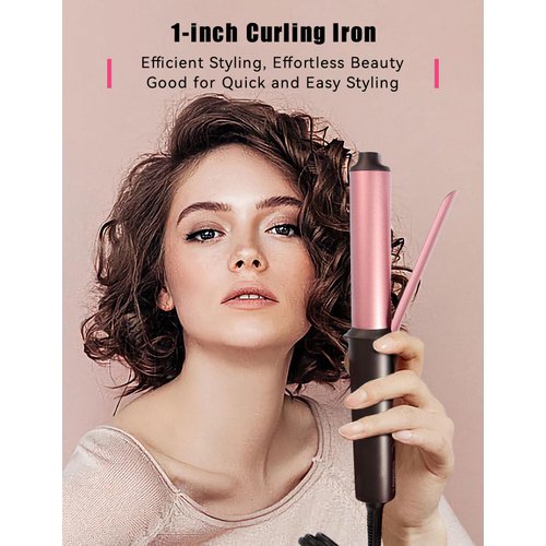 Mini Curling Iron Hair Curler: LANDOT 1 Inch Small Curling Wand for Short Hair - Ceramic Dual Voltage Travel Size Curling Iron with Adjustable Temperature