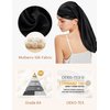 LILYSILK Mulberry Silk Sleep Cap 100% 19 Momme Long Silk Bonnet for Curly Hair, Night Cap for Sleeping, Silk Hair Wrap for Women Black