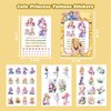Kids Temporary Tattoo, 4 Sheets Waterproof Tattoo Stickers for Girls and Boys, Fake Cartoon princess Tattoos Stickers, Cute Body Arm Shoulder Tattoos Stickers, Birthday Party Supplies Gifts (yellow)