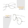 Kursan Blue Light Blocking Glasses for Women Men Retro Round Clear Lens Eyeglasses (Silver)