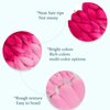 MAYSA Hot Pink Ombre Braiding Hair Extensions, 24inch Pink Braiding Hair Pre stretched, 3Packs Synthetic Jumbo Braiding Hair For Women and Girls #Hot pink-pink