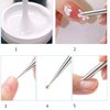 Silver Stainless Steel Cuticle Pusher Nail Dotting Pen Nail Care Tool, Double Ended Manicure Stick Cuticle Remover Cleaner Cuticle Pusher, Cuticle Pusher Sticks Glass Cuticle Pusher Cuticle Tools