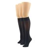 HUE womens Soft Opaque Knee High (Pack of 3) dress socks, Black, 1 US