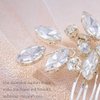 Foyte Crystal Wedding Hair Comb Rhinestone Headpieces Leaf Bride Hair Pieces Bridesmaid Side Hair Combs for Women and Girls (silver)