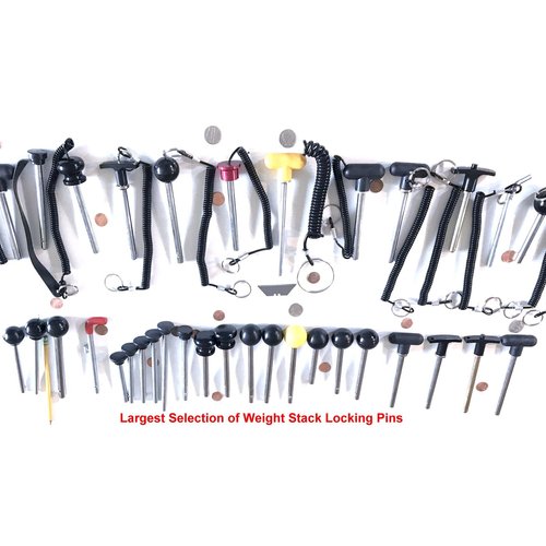SB Distribution Ltd. Push Release Steel Pin, Tensile 3/8" Dia Shaft 2-1/2" Locking Space w/Deluxe Aluminum T Knob | “Universal Weight Stack – Replacement Pins | Detent Hitch Pin.