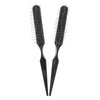 KALLORY Wire Hair Brush 2pcs Detangling Steel Bristle Hair Brush Tail Scalp Teasing Massage Comb Backcombing Airbag Wig Rat Scalp Comb