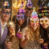 HOWAF New Years Eve Party Supplies -42pcs Happy New Year Cone Hats Fringed Noisemaker Headpieces Paper Eyeglasses for 2024 New Year Eve Party Decoration Favors, 2024 Decorations Kit for Kids Adults