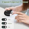 Electric Nail Clipper, 3 Speeds Automatic Nail Clippe, USB Rechargeable 2in1 Electric Nail Trimmer for Adults, Seniors, Children, Weak Hand (Black)