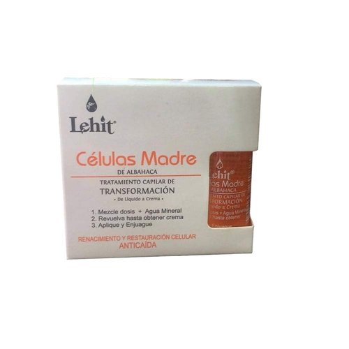 LEHIT Celulas Madres de Albahaca Tratamiento de Regeneracion Capilar Antihorquilla + Antiedad + Anticaida | Basil Stem Cells Hair Treatment for Split Ends (3 Vials 0.6oz-15ml)