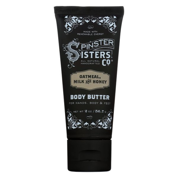 Spinster Sisters Co. All-Natural Handcrafted Body Butter, Oatmeal Milk & Honey, 2 Ounce (Pack of 6)