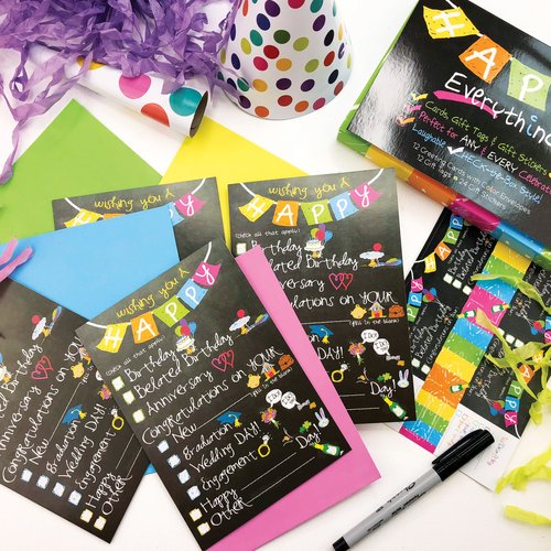 Denise Albright Greeting Cards for All Occasions | 48-piece Boxed Card Set Includes Greeting Cards, Gift Tags & Gift Stickers (Checkbox Card-for-All-Occasions)