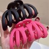QTMY 2 Pack Hair Claw Clips for Styling,Decorative Fancy Hair Clips for Girls Women,Pink Black