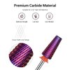 MelodySusie Professional 5 in 1 Nail Drill Bits, 3/32'' Carbide Tungsten Multi-function Bits, Suitable for Manicure Pedicure Cuticle Gel Polishing, Technicians Bits, Purple, Series Bit-M, Fine