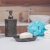 Creative Home Natural Charcoal Marble Curvy Collection Bar Soap Dish Soap Tray Holder Bathroom Small Accessory Tray Organizer, 5.8" x 3.8" x 0.9" H