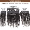 HAPPY&CC Seamless Kinky Curly Clip In Hair Extensions Human Hair Natural Black Ultra Thin Double Weft PU Invisible Clip in Hair Extensions Remy Human Hair Clip in 7pcs 14 Inch