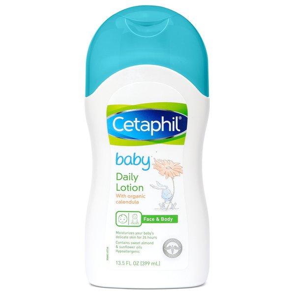 Cetaphil Baby Daily Lotion with Organic Calendula, Sweet Almond Oil and Sunflower Oil, 13.5 Ounce
