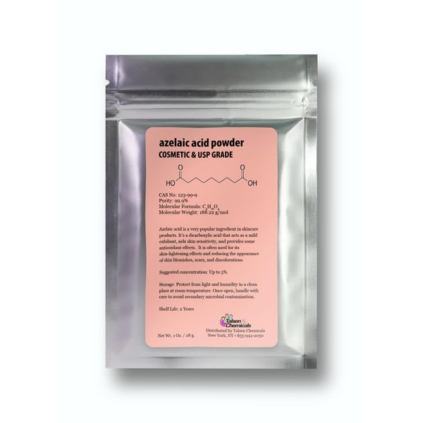 Azelaic Acid Powder (1 Oz / 28 gram) 99.9% Azelaic Acid Fine Powder for Making DIY Azelaic Acid Cream, Gel and Azelaic Acid Serum by Talsen Chemicals