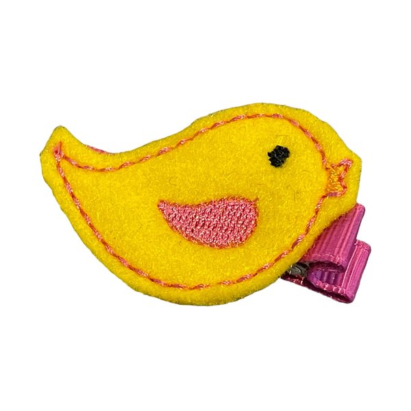 Bird Hair Clip, Felt Hair Clip, Girls Hair Accessories, Yellow, Birdie, Birdy