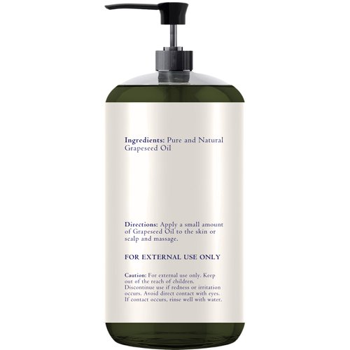 Essentially KateS Grapeseed Oil 16.9 Fl Oz - Pack of 1-100% Pure and Natural and Cold Pressed