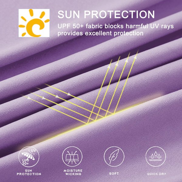 Willit Women's UPF 50+ Sun Protection Shirt SPF Long Sleeve Lightweight Half-Zip Golf Outdoor Shirt Quick Dry Rash Guard Lavender S