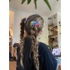 14pcs Rainbow Shimmering Metallic Hair Ties Cute and Fluffy Elastic Fabric Scrunchies Soft for Ponytail Holder for Women Girls