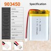 AKZYTUE 3.7V 1500mAh 903450 Lipo Battery Rechargeable Lithium Polymer ion Battery Pack with JST Connector