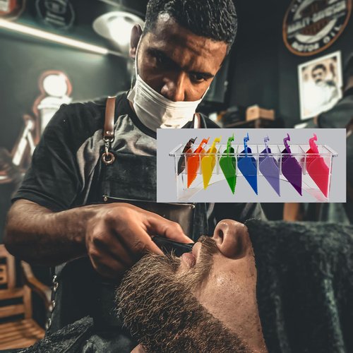 AUEAR, Clipper Guard Holder Organizer, Professional 10 Slots Clipper Comb Holder Case, Rectangular Barber Guards Storage Box for Universal Hair Clippers Barber Essentials Tool