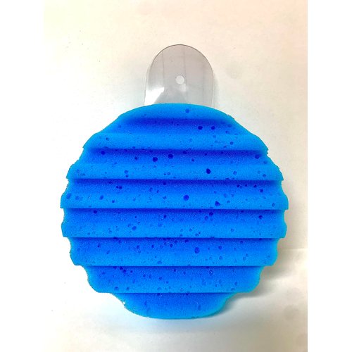 Spongy Buddy Blue Bath Sponge. Back Moisturizing Made Easy, Simply Stick It to Your Shower Wall, Apply Your Soap of Choice, and Rub Up Against it!