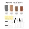 Morfone 16 Pack Silicone Travel Bottles Set for Toiletries TSA Approved Travel Containers Leakproof Squeezable Refillable Travel Accessories 2oz 3oz for Shampoo Conditioner Lotion Liquids (Brown)