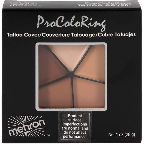 Mehron Makeup Tattoo Cover ProColoRing | 5 Color Wheel Pro Color Ring| Made in the USA | Tattoo Cover Up Makeup | Concealer