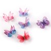 Rosette Hair Colorful Chiffon Butterfly Modelling Hair Clips- Organza Wings Ribbon Wrapped Clips Sets (6pcs/set-1)