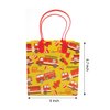 Tiny Mills Fire Truck Themed Party Favor Bags Treat Bags with Handles, Firefighter Fire Engine Birthday Party Goodie Bags Candy Bags for Toddler Birthday Party, Pack of 12