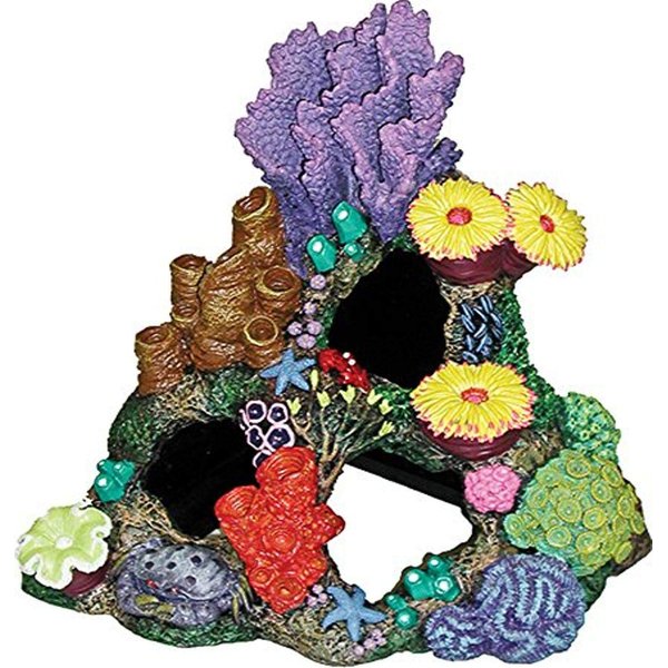 Exotic Environments Indonesian Reef Cavern Aquarium Ornament, 9-Inch by 7-Inch by 8-Inch
