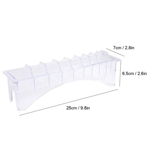 Watris Veiyi Clipper Guard Case, Professional Barber Comb Holder for Universal Hair Clippers (10 Slots, Transparent)