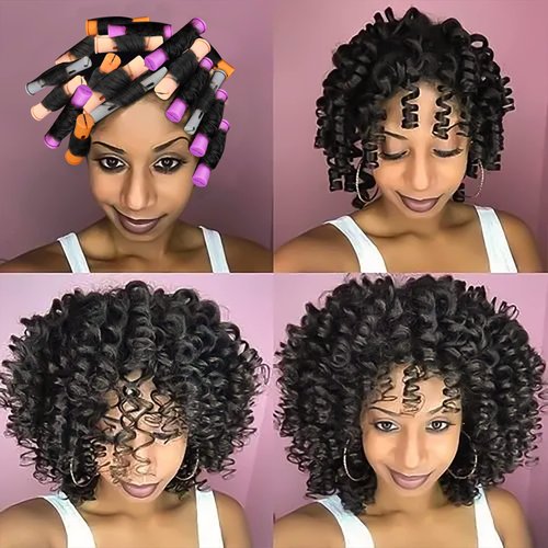 80 Pieces Hair Perm Rods Short Cold Wave Rods Plastic Perming Rods Hair Curling Rollers Curlers with Tail Comb & HairClips for Hairdressing Styling(Orange,Beige,Gray,Purple,4 Sizes)