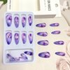 Vopintpy Purple Gradient Press on Nails Long Oval Fake Nails Glossy Almond Glue on Nails Reusable Acrylic Stick on Nails for Women DIY Manicure Decoration