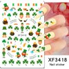 10Sheets St. Patrick's Day Nail Art Stickers Decals Green Lucky Clover 3D Self-Adhesive Exquisite St. Patrick's Day Nail Decals Nail Art Supplies Women Girls Kids Shamrock Nail Decorations