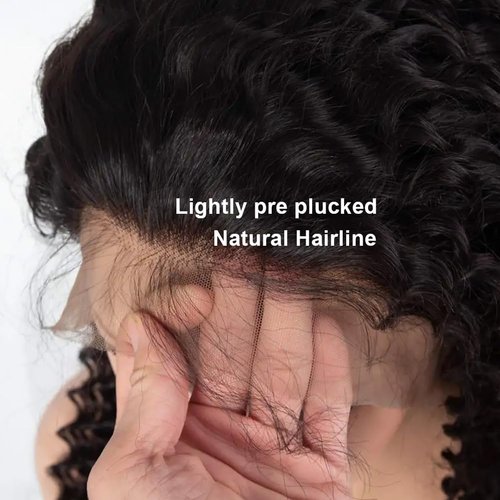 Curly Lace Front Wig Human Hair 13x4 Deep Wave Frontal Wigs for Women Wet and Wavy 250% Density HD Lace Front Wigs Human Hair Pre Plucked with Baby Hair Natural Hairline(20inch, 13x4 deep wave wig)