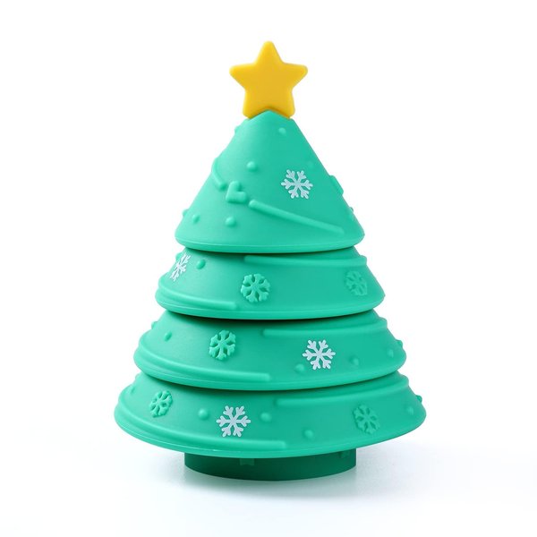 COZYPANDA Teething Toys for Babies 0-36 Months, Baby Teething Toy, Soft Educational Stacking Toys with Christmas Tree Toys for Infant & Toddler Gift, Baby Teether Includes 4 Silicone Stacking Rings