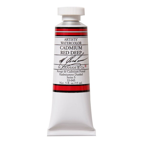M. Graham 1/2-Ounce Tube Watercolor Paint, Cadmium Red Deep