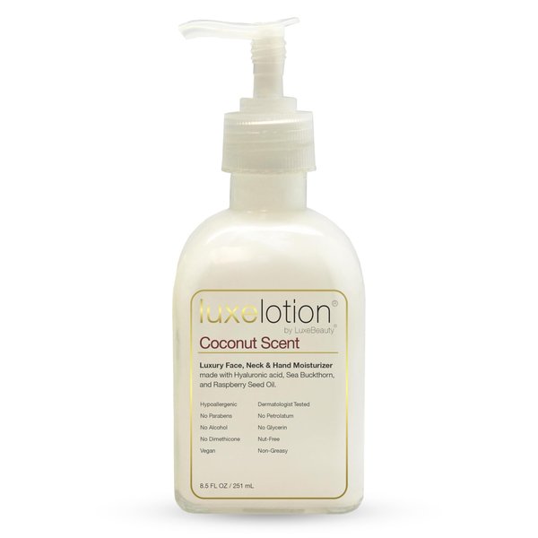Non-Greasy Hyaluronic Acid Moisturizer for Face, Neck & Hands – Coconut Scented Lotion -Anti Aging Hyaluronic Acid Body Lotion - Hyaluronic Acid for Body with Organic & Plant Based Ingredients