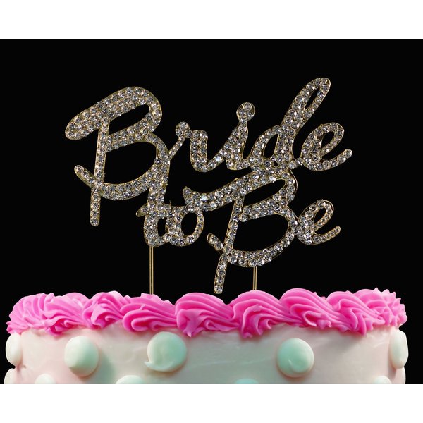 Yacanna Gold Bling Crystal Cake Toppers Bride to Be Cake Toppers Bridal Shower Weddings