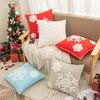 AFIRMLY 18x18,Cotton Christmas Blessing Throw Pillow Cover for Bed Sofa Cushion Car Snowflake Embroideried Pillowcases,1pair White