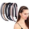 LONEEDY 5PCS Teeth Comb Headband Multi-color Non-slip Headbands for Women and Girls,Hold Hair Back Stays Flexible Hair band with Teeth for Washing Face Makeup (Mixed COLOR 03)
