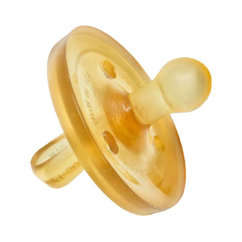 Newborn Pacifier- Shorter Nipple Less Gagging - Small Preemie (0-6 mos) - Breastfed Babies - 100% Natural Rubber - BPA-Free - Handcrafted in Italy - 1-Pack