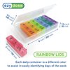 Ezy Dose Weekly (7-Day) Pill Case, Medicine Planner, Vitamin Organizer Box, Convenient and Easy to Use, X-Large Pop-Out Compartments, 3 Times a Day, Rainbow Lids with Case, BPA Free