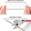 Dotlite Silver Ceiling Fan Pull Chain Set, 2Pack 3mm Diameter Beaded Fluorescent Decorative Pendant Extension, 12in Lighting & Fan Chain Extender with Connector Glow in The Dark(Silver)